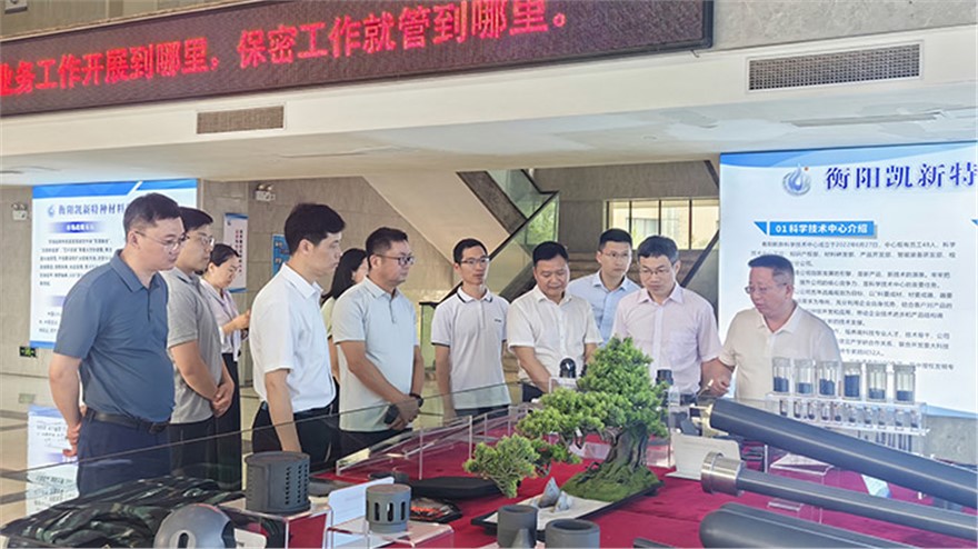 湖南省科技厅领导莅临衡阳凯新特种材料科技有限公司进行调研